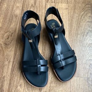Black gladiator sandals, size 9